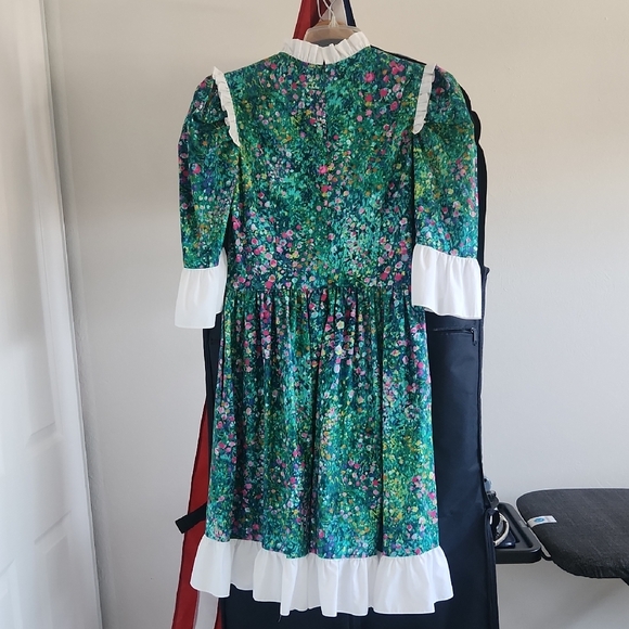 Batsheva Green Puff Sleeve Sundress with Mock Neck - Picture 4 of 6